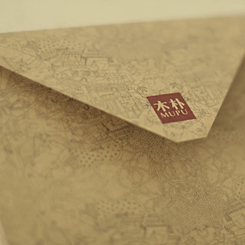 Coloffice 10 шт. ретро крафт-бумага Конверт Ретро архитектурный узор конверт для подарков Бумага для письма для офиса школьные принадлежности