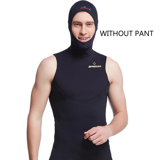 Dive&Sail 1.5MM mens hooded wetsuit vest diving hood vest spearfish