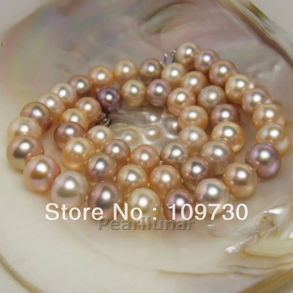 

Jewelry 00120922 Outstanding luster Natural Rare RICH multicolor pearl necklace 14KGPGold