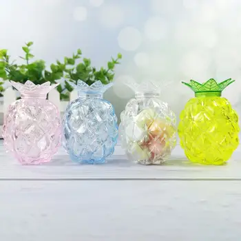 

Small Fresh Creative Sugar Box Desktop Arrangement storage gift boxes Pineapple-shaped Transparent Plastic Candy Box favor box