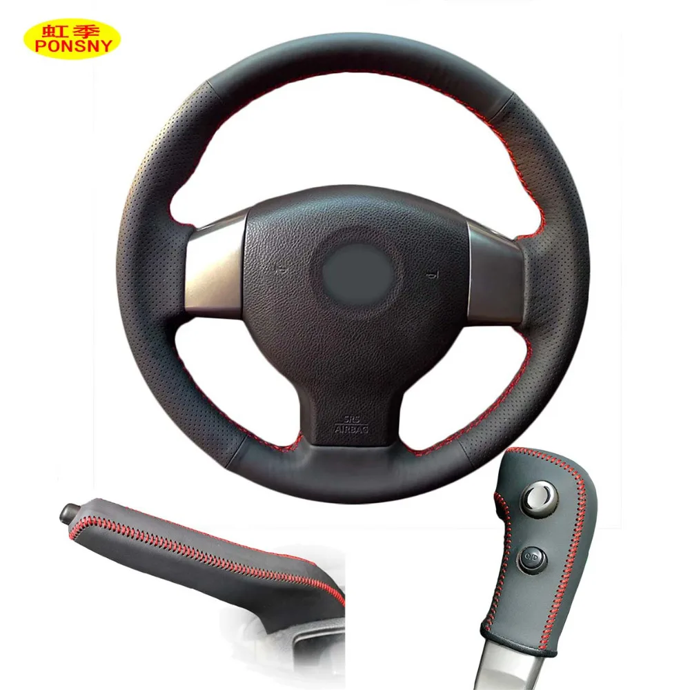 Чехол для руля автомобиля PONSNY из натуральной кожи Nissan TIIDA 2005-2009 Bluebird Sylphy Livina