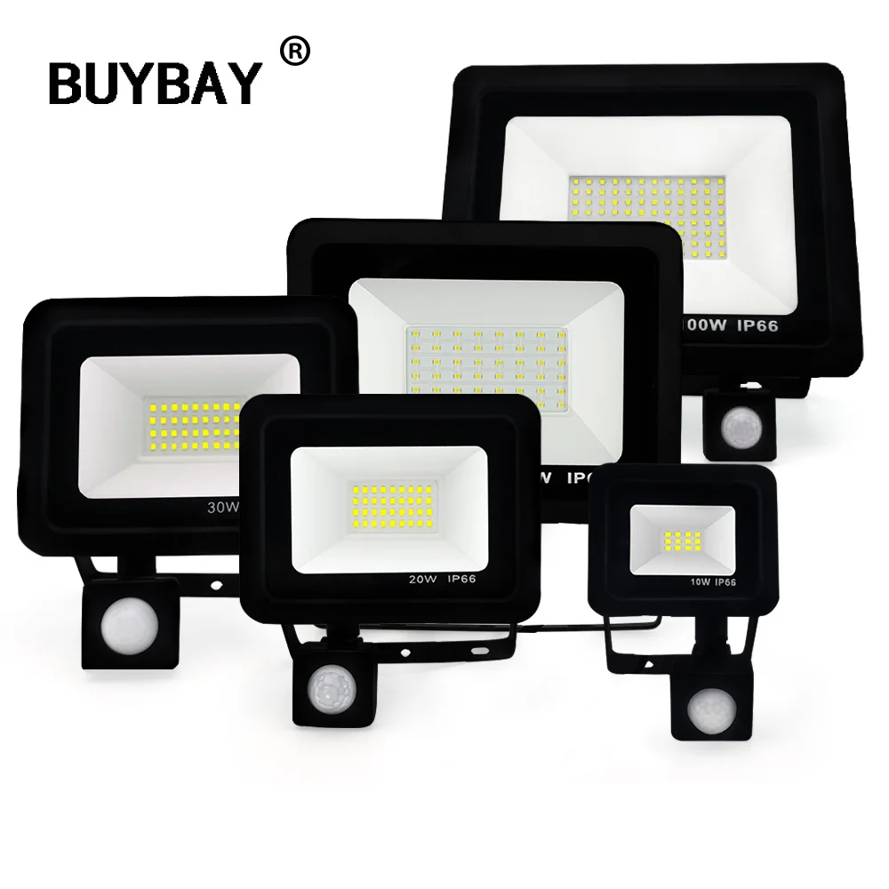 

LED Motion Sensor Flood Light 220V Floodlights Lamp Outdoor IP66 Reflector 10W 20W 30W 50W 100W Foco Led Exterior Spot Light