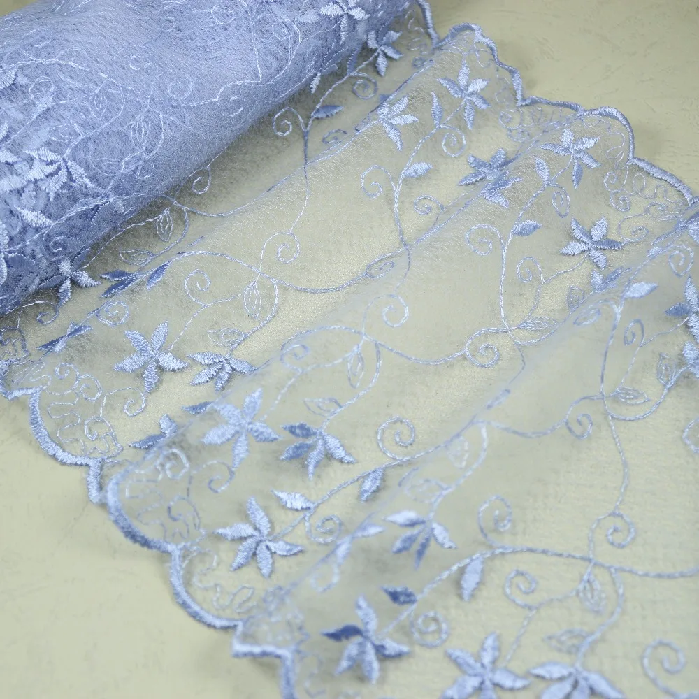 20 см Ширина марли вышивка кружево отделка шитье/аксессуары для одежды кружевной ткани светильник Небесно-Голубой