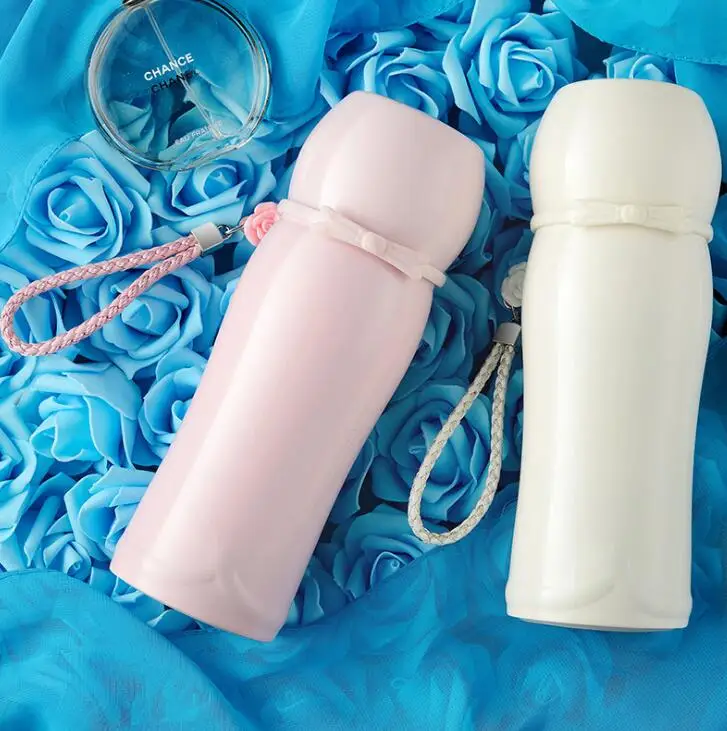 

Vacuum Flasks Lady Thermos Gradient Color Lock Mini Tumbler SUS 304 Eco Friendly Belly Cup Cute Bottle 360ml