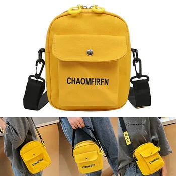 

Letter Canvas Single Shoulder Bag Soft Small Zipper Handbag with Strap for Women Best Sale-WT