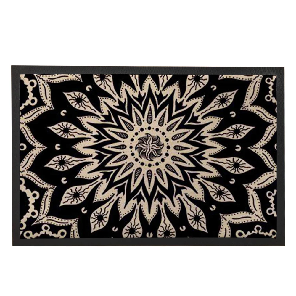 Vintage Door Mat Outdoor,Flower Doormat for Entrance,Floral Bathroom