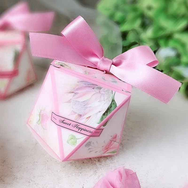 Шт. 100 шт. Алмазный Форма синий розовый черный зеленый цветок Фламинго олень коробка конфет Свадебные вечерние сувениры вечеринок сувениры подарок коробка - Цвет: 9