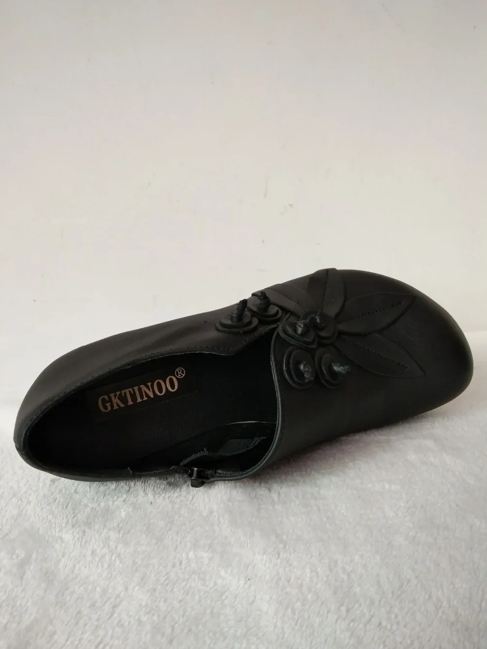 GKTINOO/женские туфли-лодочки из натуральной кожи с цветочным узором; женская обувь на высоком каблуке; женская мягкая Осенняя офисная обувь ручной работы
