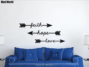 

Mad World-Faith Hope Love Arrow Wall Art Stickers Wall Decal Home DIY Decoration Removable Room Decor Wall Stickers