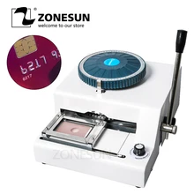 ZONESUN manuel 72 caractères PVC carte embosseuse estampage Machine d'identification de crédit VIP Braille imprimante magnétique gaufrage presse Machine(China)