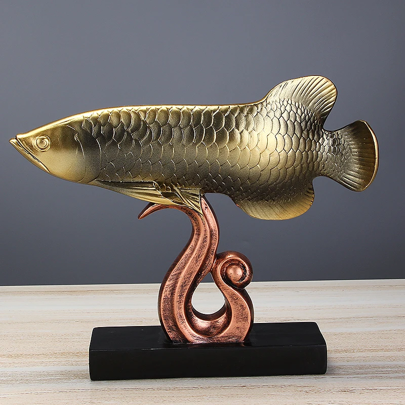 Traditional Chinese Style Arowana Model Handmade Resin Dragon Fish