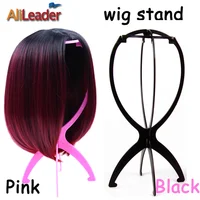 Alileader Hot Selling 18x36Cm Plastic Wig Stand Hat Display Wig Head Holders Mannequin Head Stand Portable Folding Wig Stand 4