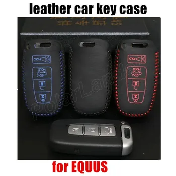 

Only Red fashion goods wholesale price Genuine Leather Car Key Case fit for HYUNDAI EQUUS leather cover sewing by hand best gift