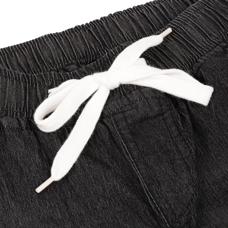 Laamei Spring Washed Jeans Women Solid Drawstring Straight Jeans Pants Femme Summer Fashion Vintage Slim Feet Denim Pants