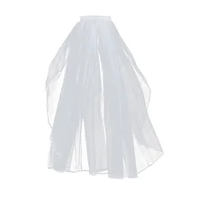 Элегантная короткая свадебная вуаль, фатиновая Фата невесты с гребнем и лентой по краю для невесты, цветочницы для девочек, Свадебная вечеринка, фотография(белая