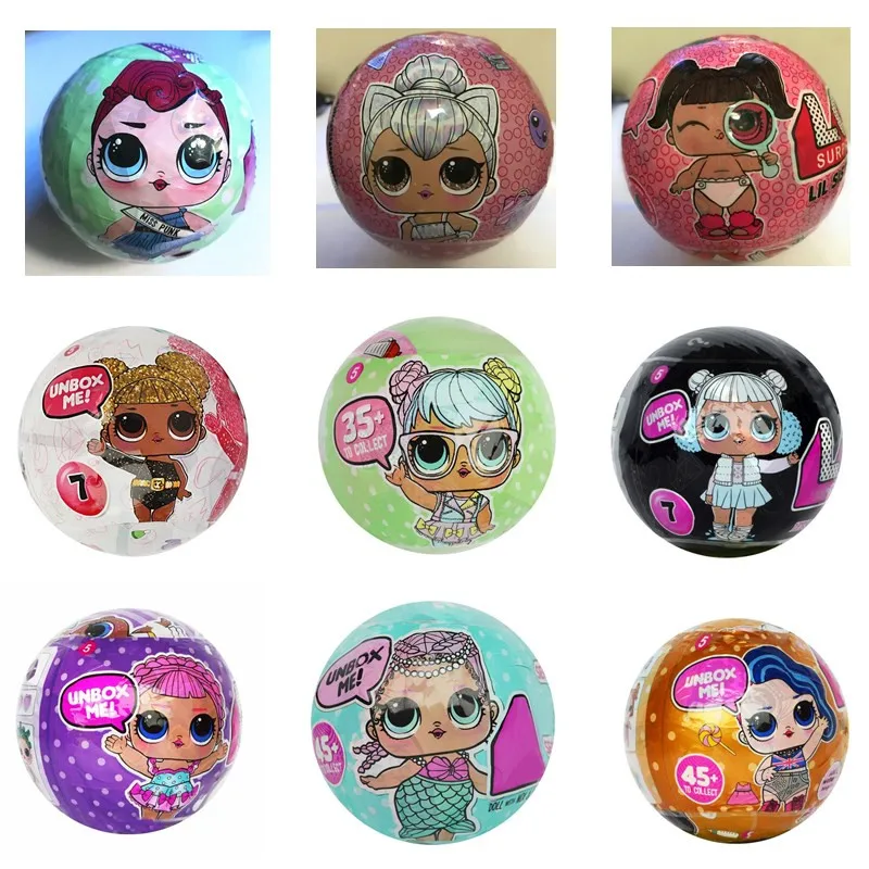 

9pc/lot colors 10 cm Big Surprise LOL Doll Water Spray Egg Ball Cartoon Series Girls Egg Toy Action Figures Birthday Gifts