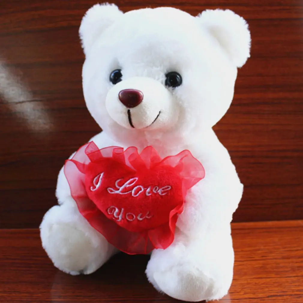 romantic heart bear design record repeat stuffed plush toys