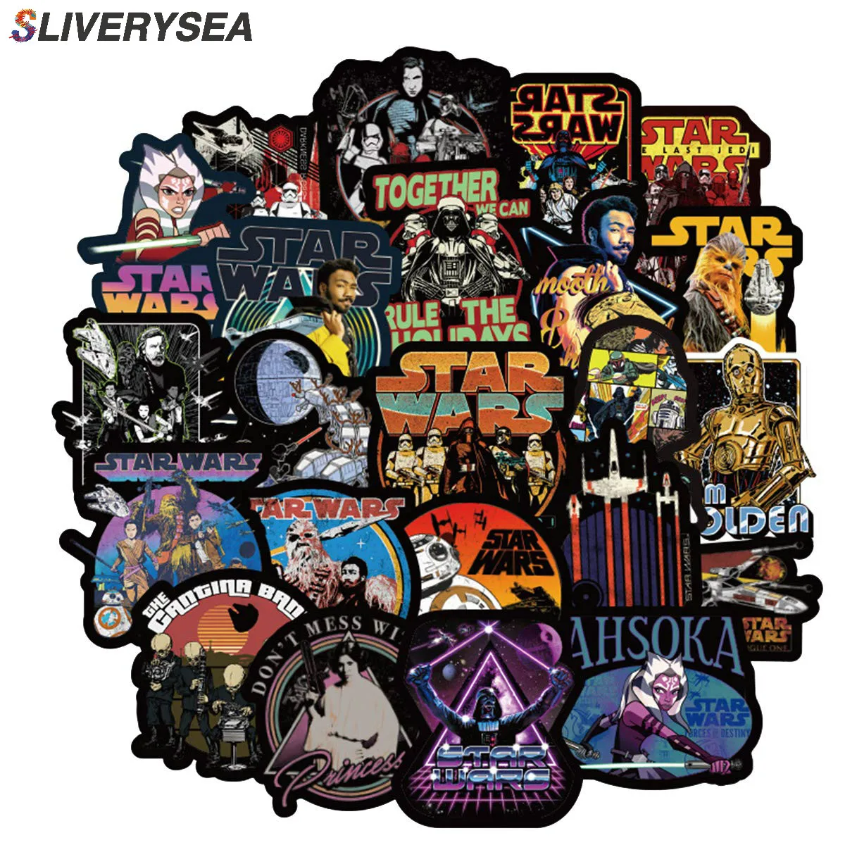 

100PCS Star Wars Stickers for Laptop Water Bottle Luggage Snowboard Bicycle Skateboard Decal Waterproof Stickers