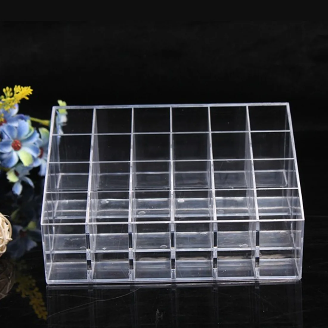 

Clear Acrylic 24 Lipsticks Holder Display Stand Cosmetic Organizer Makeup Storage Box Toiletry Sundry Storage Makeup Organizer