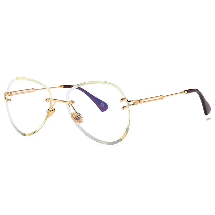 AOOFFIV без оправы Овальные Солнцезащитные очки женские модные брендовые дизайнерские градиентные очки женские очки с океанскими линзами - Цвет линз: C6