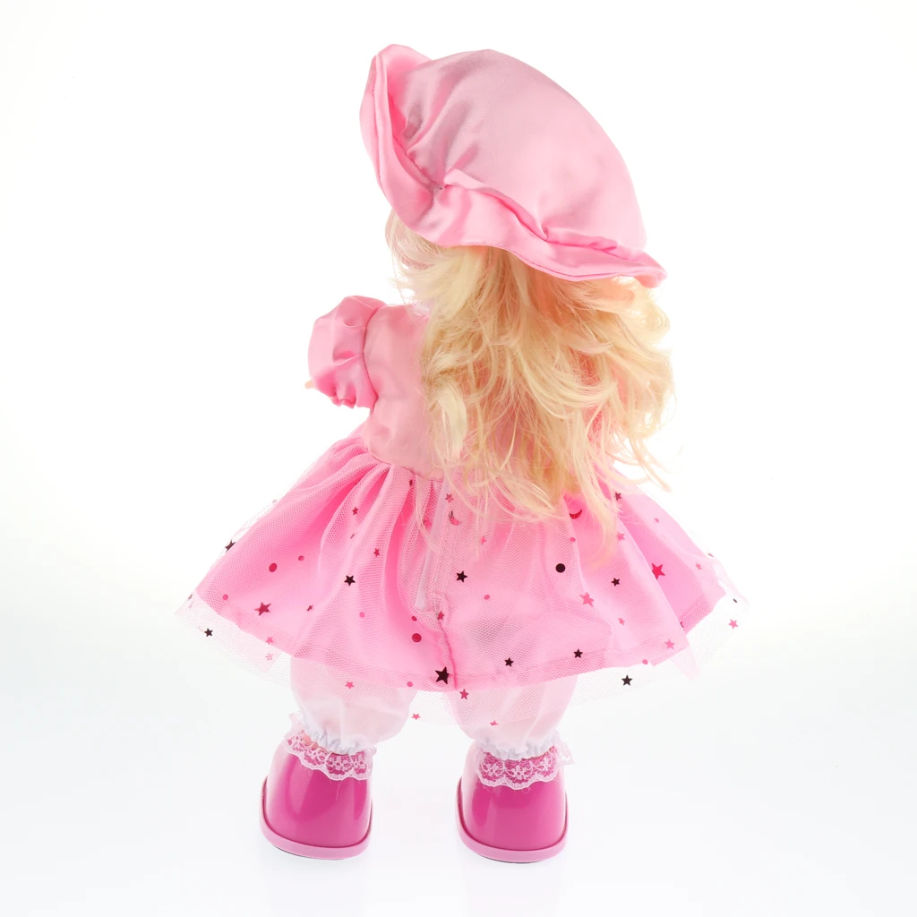 Smart Walking, Singing Robotic Girl Doll Toy for Kid Dress Up Nursery Role Pretend Play Fun Robot Baby Doll #D