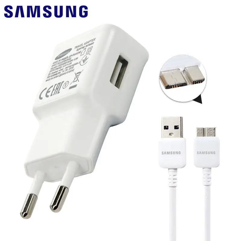

Original Samsung Adaptive Charger Travel Charger for Galaxy S5 Note 3 Phone Charger 5.3V&2.0A EU US 1m USB Cable