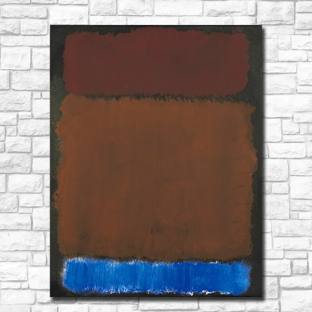 Настенные картины большого размера для гостиной mark_rothko_wine_rust_blue_on_black Печать на
