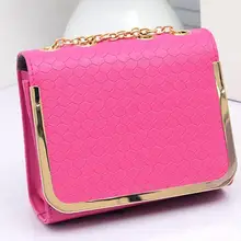 Candy color Girls PU Leather Women Handbag Chain Shoulder bag Crossbody Messenger bag cross Casual