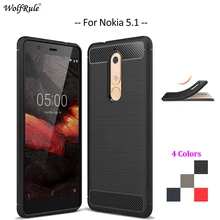 Per la Copertura di Nokia 5.1 Caso WolfRule Molle Del Silicone Robusto Paraurti Cassa Del Telefono di Protezione Per Nokia 5.1 Copertura Per Nokia 5 2018 5.5''(China)