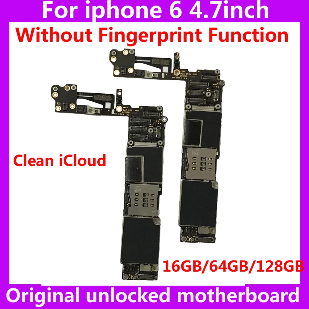 Оригинальная материнская плата для iphone 6 без отпечатка пальца 16 Гб 64 128 ГБ