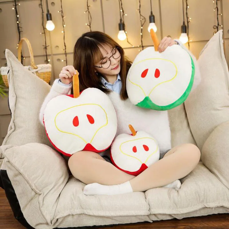 

Simulation 3d Apple Pillow Plush Toy Doll Cushion Cute Creative Fruit Green Red Apple Plush Toy Children's Toy Birthday Gift