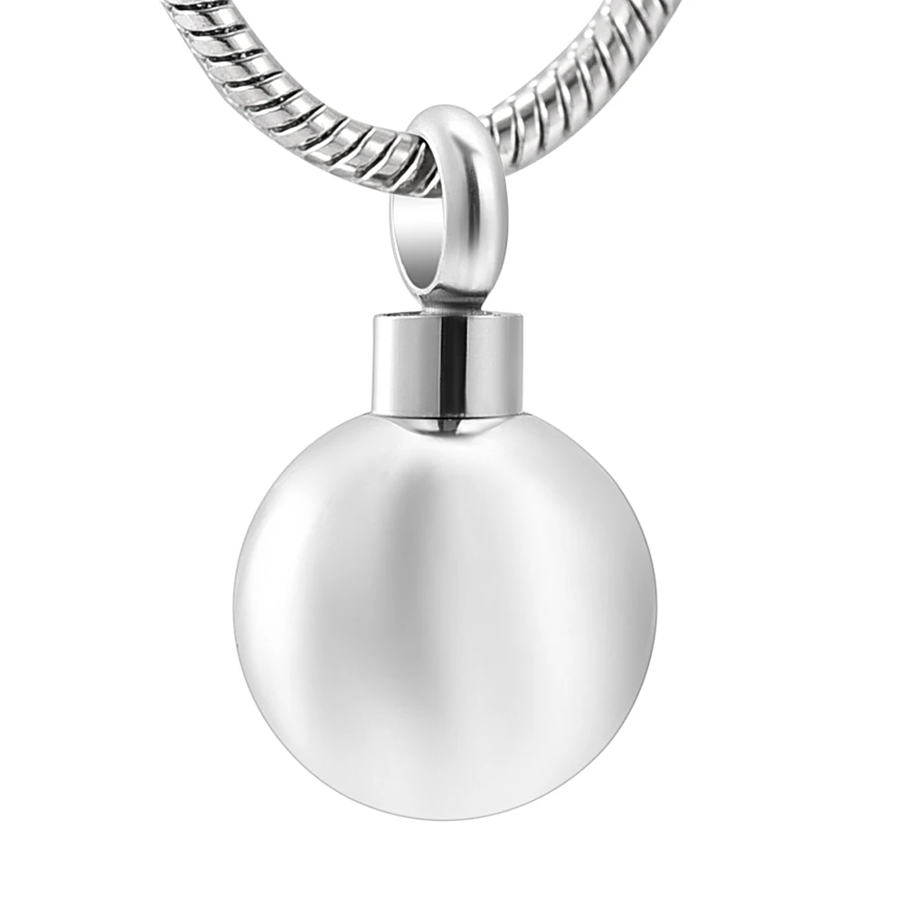 

Blank Ball Cremation Jewelry for Ashes Holder Keepsake Memorial Urn Necklace Pendant For Women/Men Free Engraving