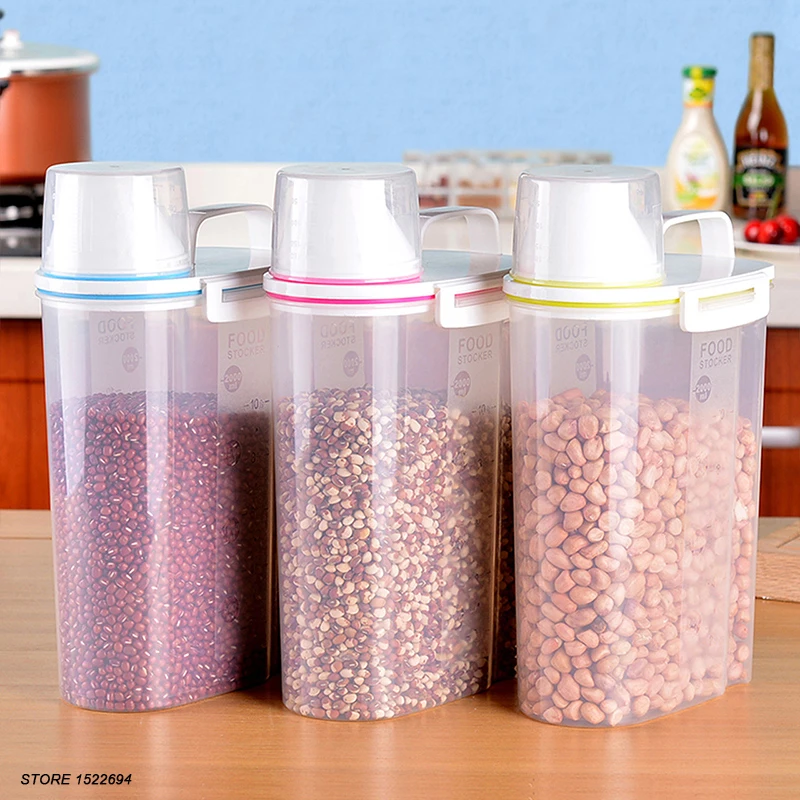 Set of Three Food Storage Container Rice Box with Lids Nuts Storage Box
