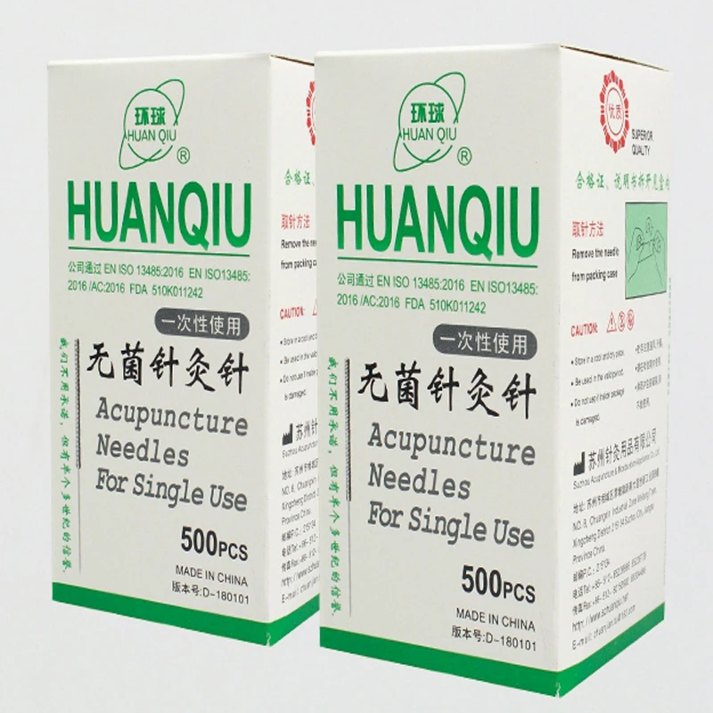 Стерильная одноразовая акупунктурная игла Huanqiu 0 16/0 18/0 22/0 25/0 30/0 35 мм