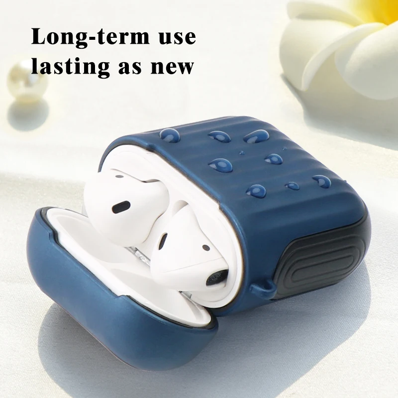 Чехол IKSNAIL для AirPods защитный силиконовый чехол беспроводных синих наушников