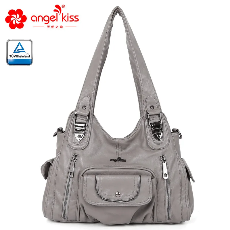 Angelkiss брендовая мягкая кожаная женская сумка мессенджер модная на плечо