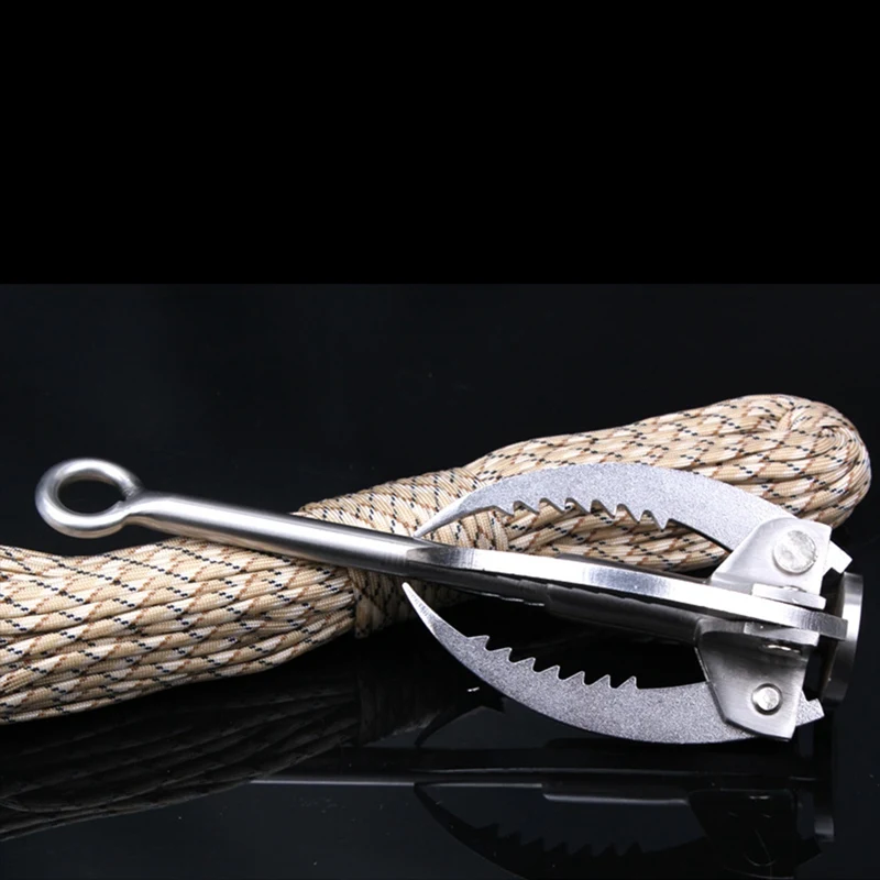 

Outdoor Climbing Survival Portable Foldable Stainless Steel Climbing Hook Grappling Hook Claw Carabiner Climbing Tool