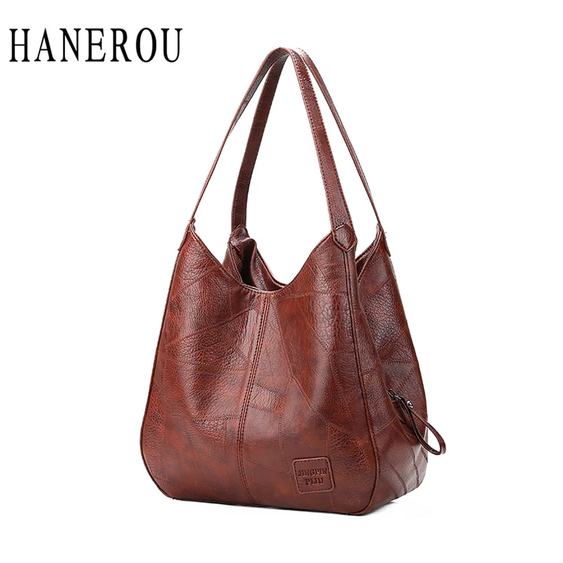

HANEROU Retro Women Handbags Ladies Casual Totes Sold Shoulder Bags Big Capacity Fashion Crossbody Bag Vintage Bolsa Feminina