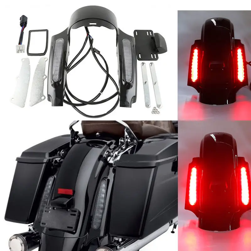 

Motorcycle Rear Fender Fascia Set LED Light For Harley Touring Road King Street Electra Glide FLHX FLHR FLHT FLTRU FLHTCU 09-13