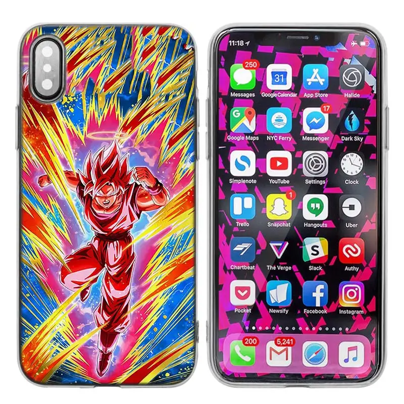 Силиконовый чехол для iPhone XS X Max XR 7 8 6 6s Plus 5 5S SE 5C 7Plus 7+ чехол для телефона s Coque Dragon Ball Z Аниме Гоку мультфильм - Цвет: 012