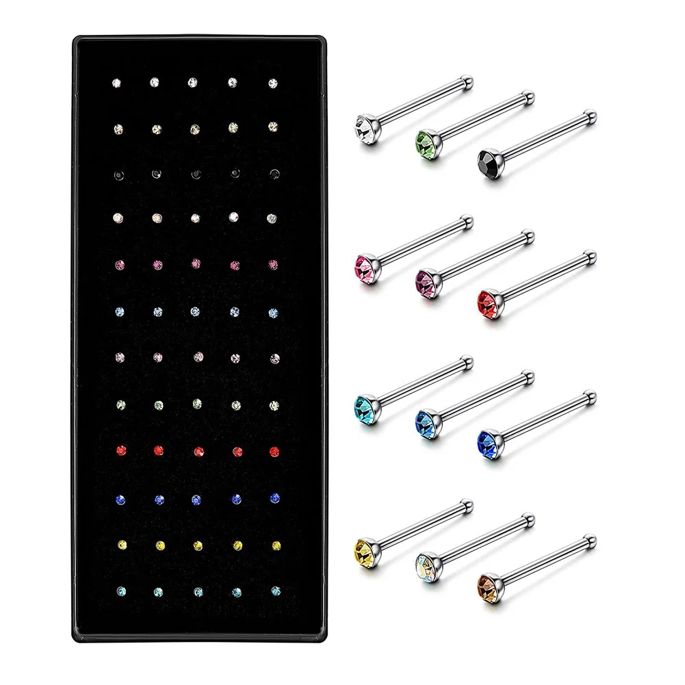 

60pcs/lot Steel Segment Ring Ear Piercings Nose Ring Lip Eyebrow Piercings Ear Ring Bead Ring Body Jewelry Piercings