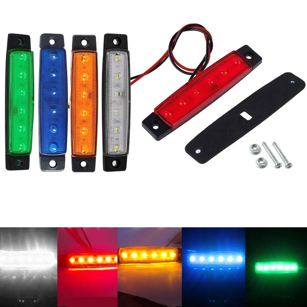 10Pcs Auto Car 12V SMD 6 LED Rear Side Marker Light Position Truck Trailer Lorry CSL2017