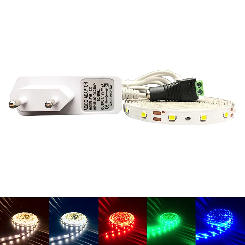 

3528SMD 60leds/m Led Strip Lights DC12V Flexible LED Tape No Waterproof LED RGB Strips 5m/roll LED String 12v power supply