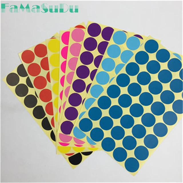 200 Pcs 2.5 cm Cercle Rond Couleur Étiquette Code Dot