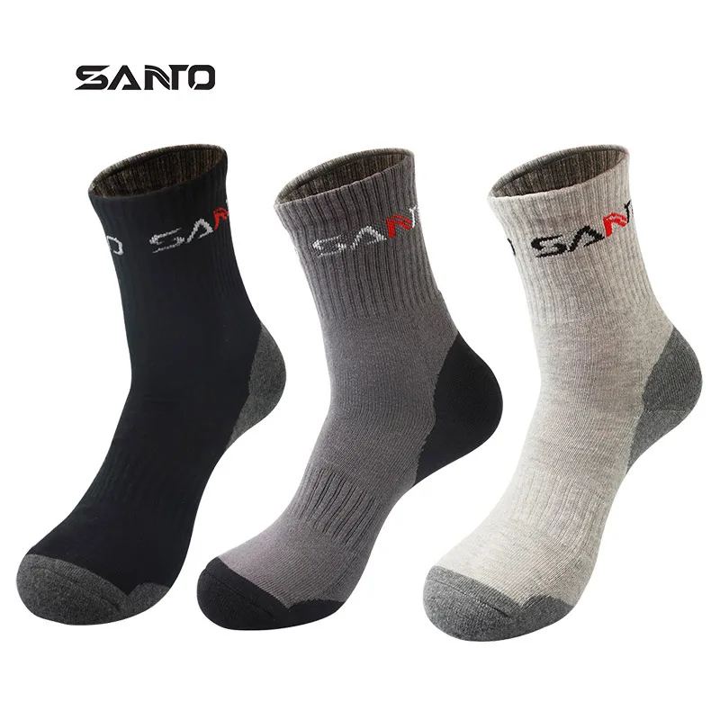 

SANTO 1 Pairs S010 Sports Men Socks Wicking Breathable Sports Cotton Foot Wear Cycling Spinning Workout Camping Hiking