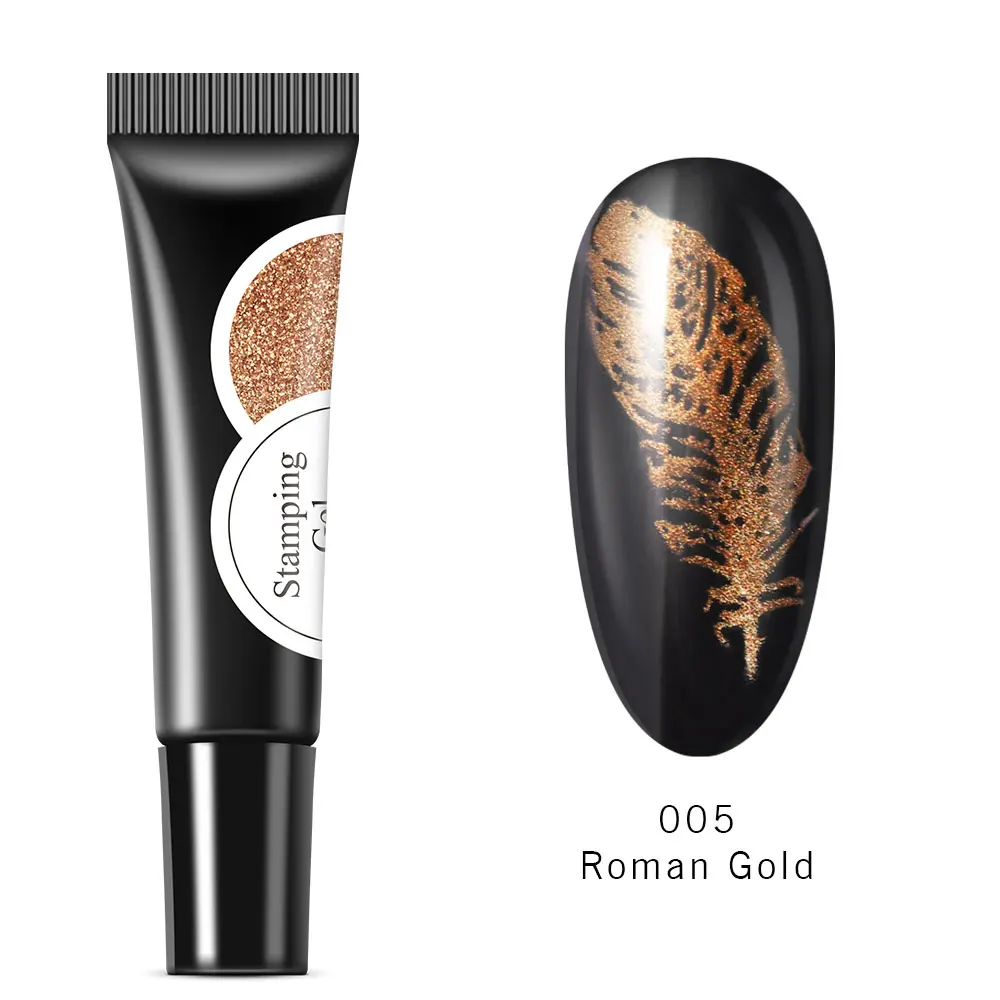 

Modelones Stamping Led Nail Gel Polish Semi Permanent Nail Stamp UV Gel Varnish Nail Art Gold Color Stamping Template Gel