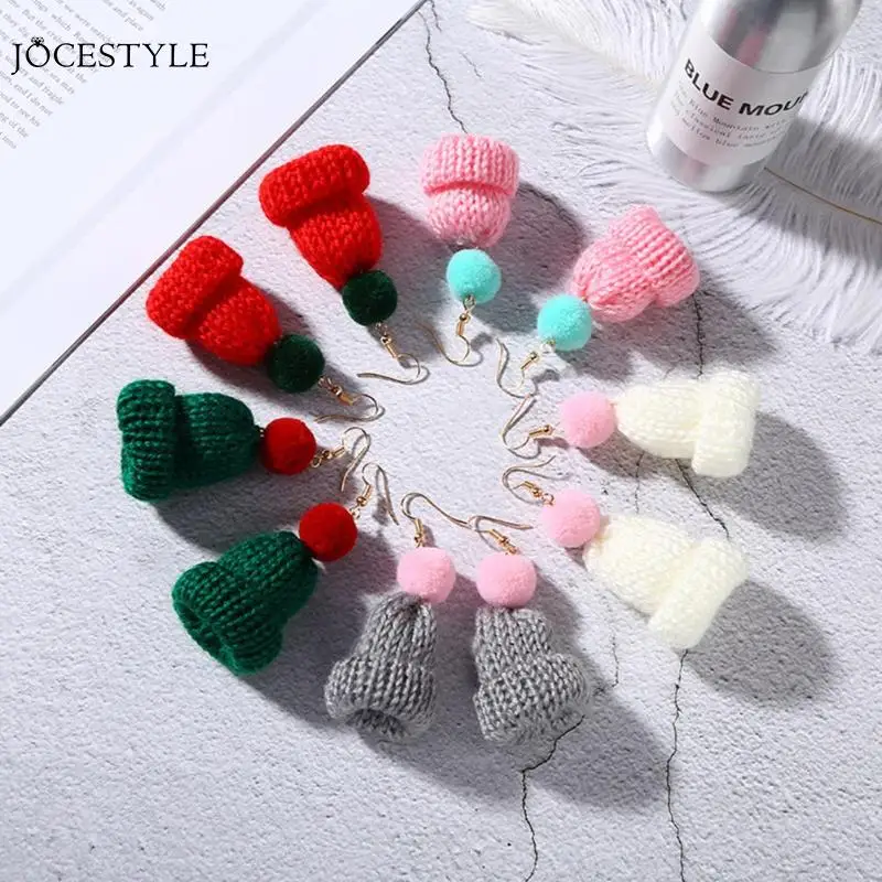 

Fashion Knitted Hat Pattern Dangle Earrings Creative Colorful Cute Dangle Earrings Women Jewelry Decor Christmas Gift