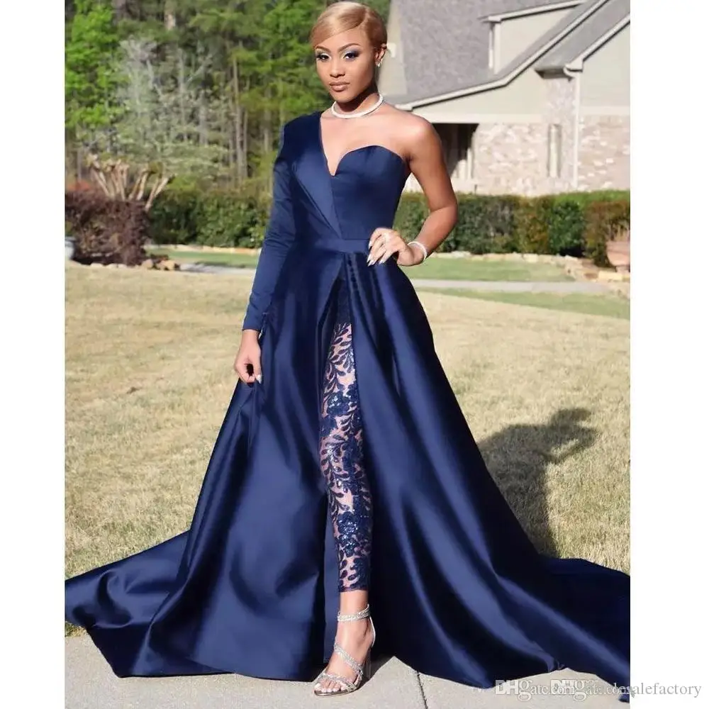 royal blue satin jumpsuit
