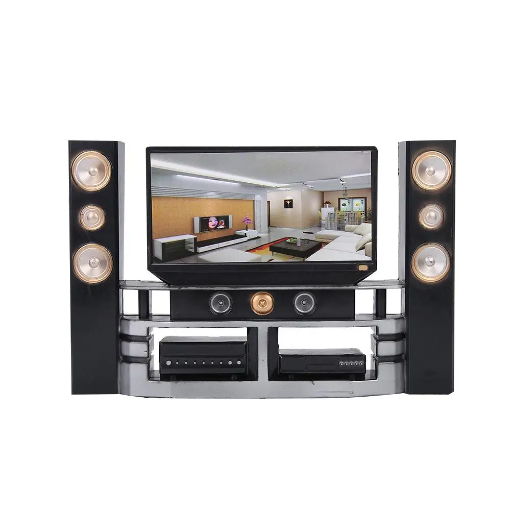

1 Pcs Miniature Toy Television Cabinet Furniture Set Model for Doll House Accessories Doll House Simulates Furniture Mini Toys c