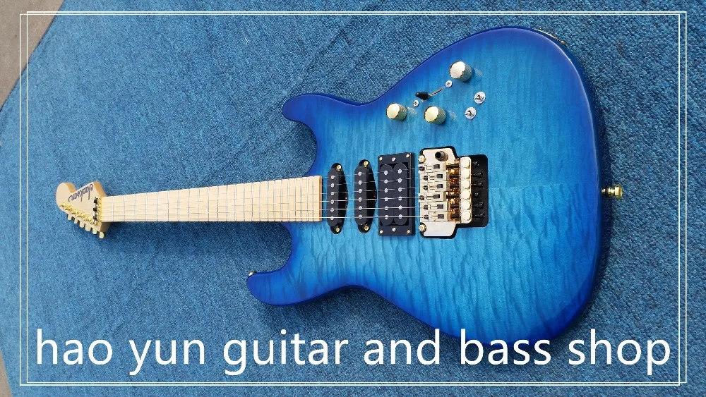 

high quality maple wood fingerboard no inlay in the fingerboard floy rose bridge free shipping
